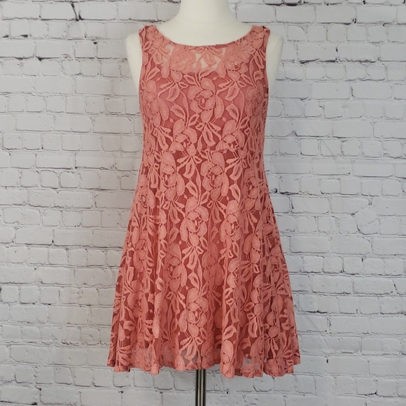 Free People Lace Dress Size Coral  XS - Picture 2 of 6